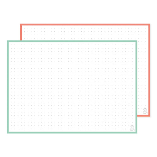 Leitner Flashcards A5 Duo Dotted - Mint-Peach Ice Tea