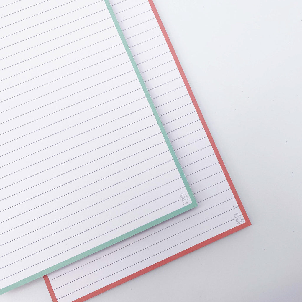 Leitner Flashcards A5 Duo Lined - Mint-Peach Ice Tea