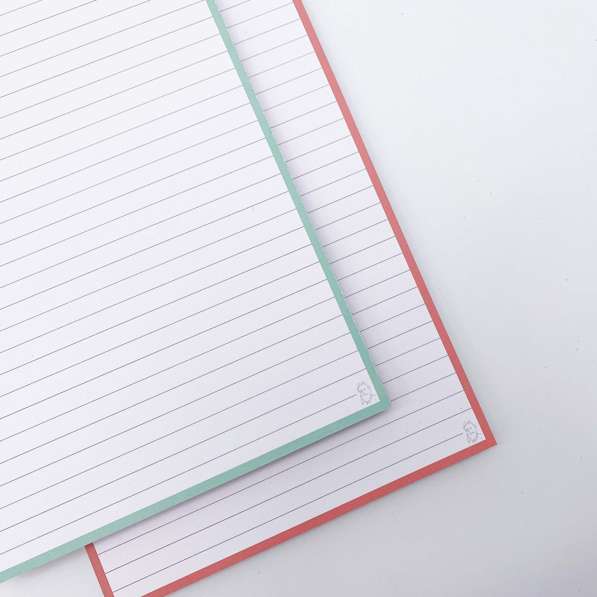 Leitner Flashcards A5 Duo Lined - Mint-Peach Ice Tea