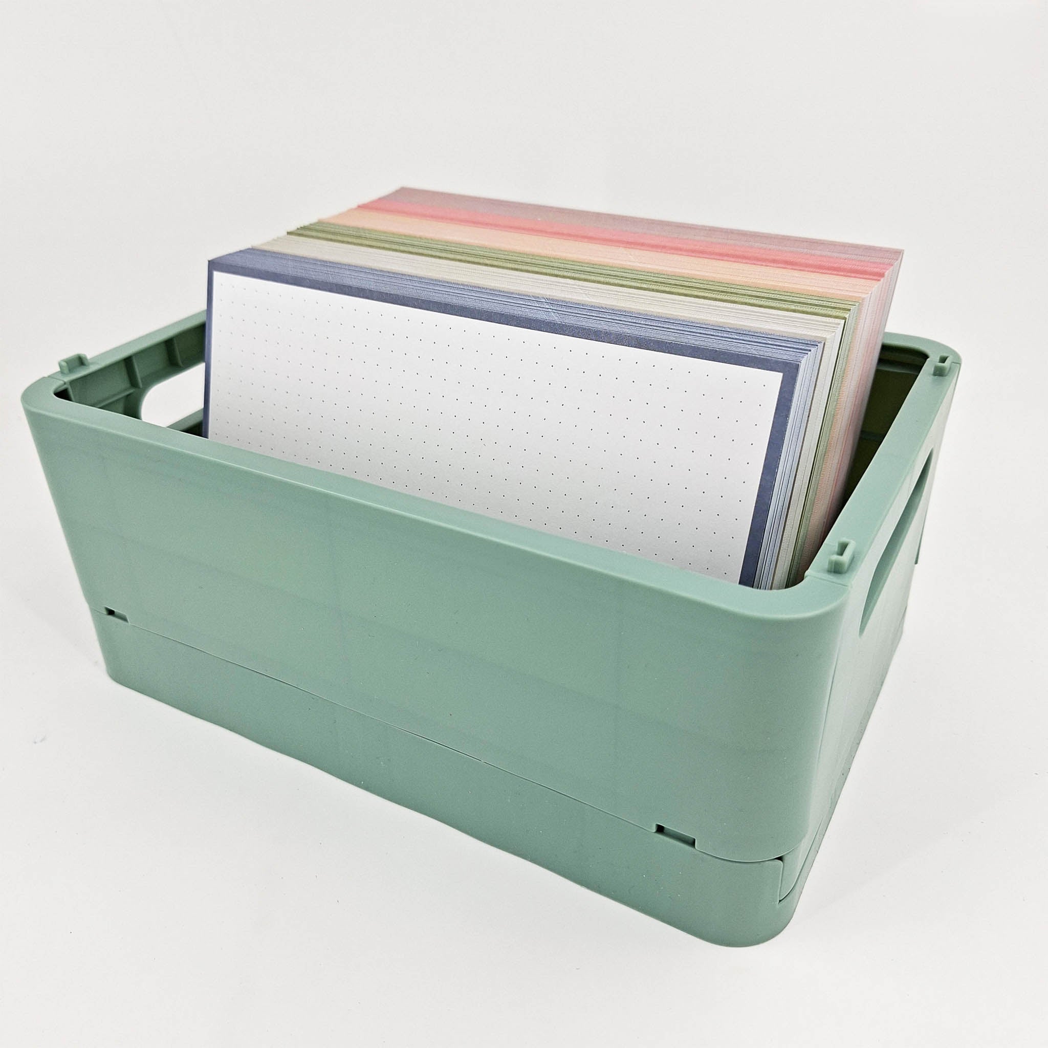 Leitner Flashcards A5 Earth Dotted blue in storage box