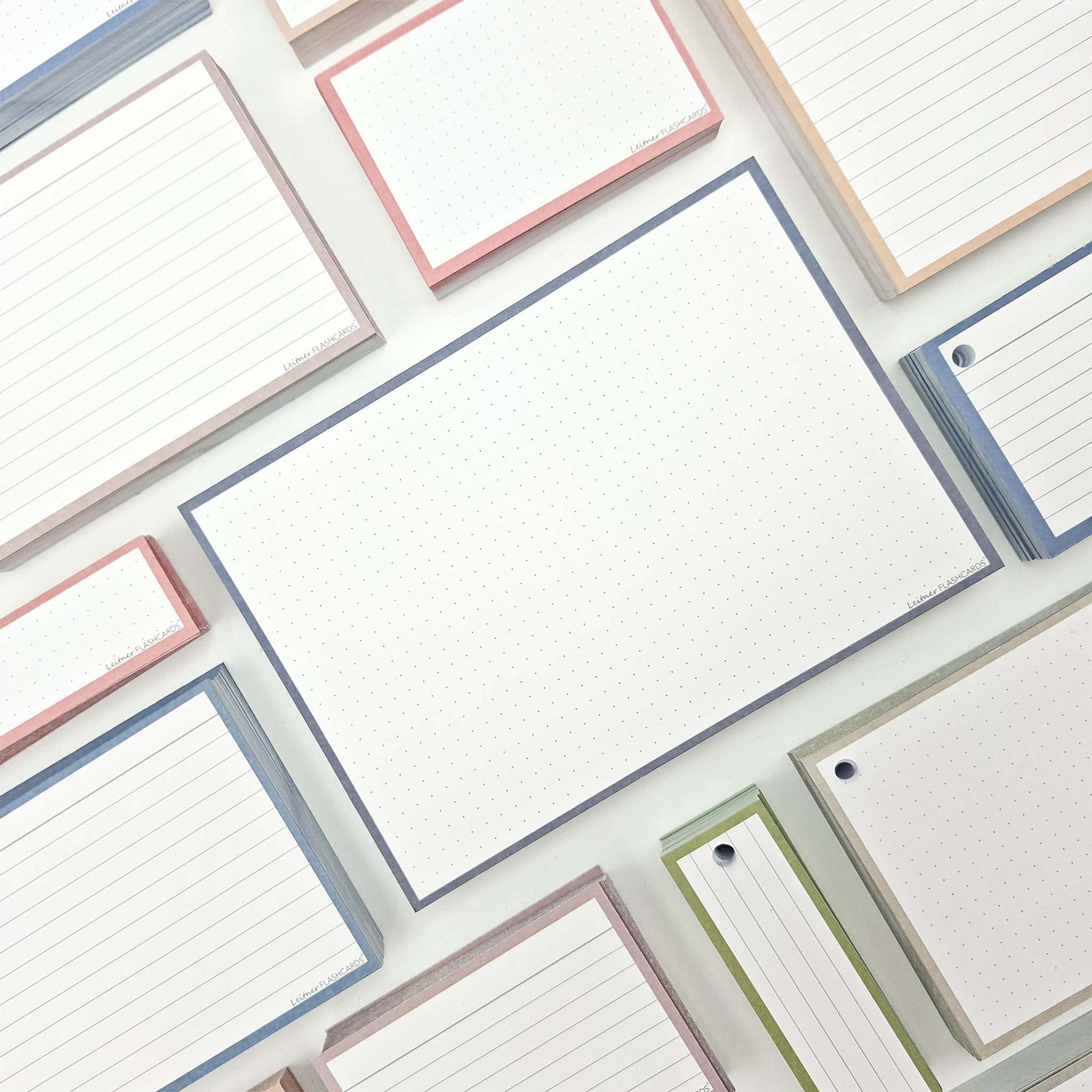 Leitner Flashcards A5 Earth Dotted blue lifestyle