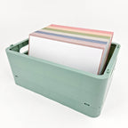 Leitner Flashcards A5 Earth Dotted greige in storage box