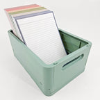 Leitner Flashcards A5 Earth Lined blue in storage box