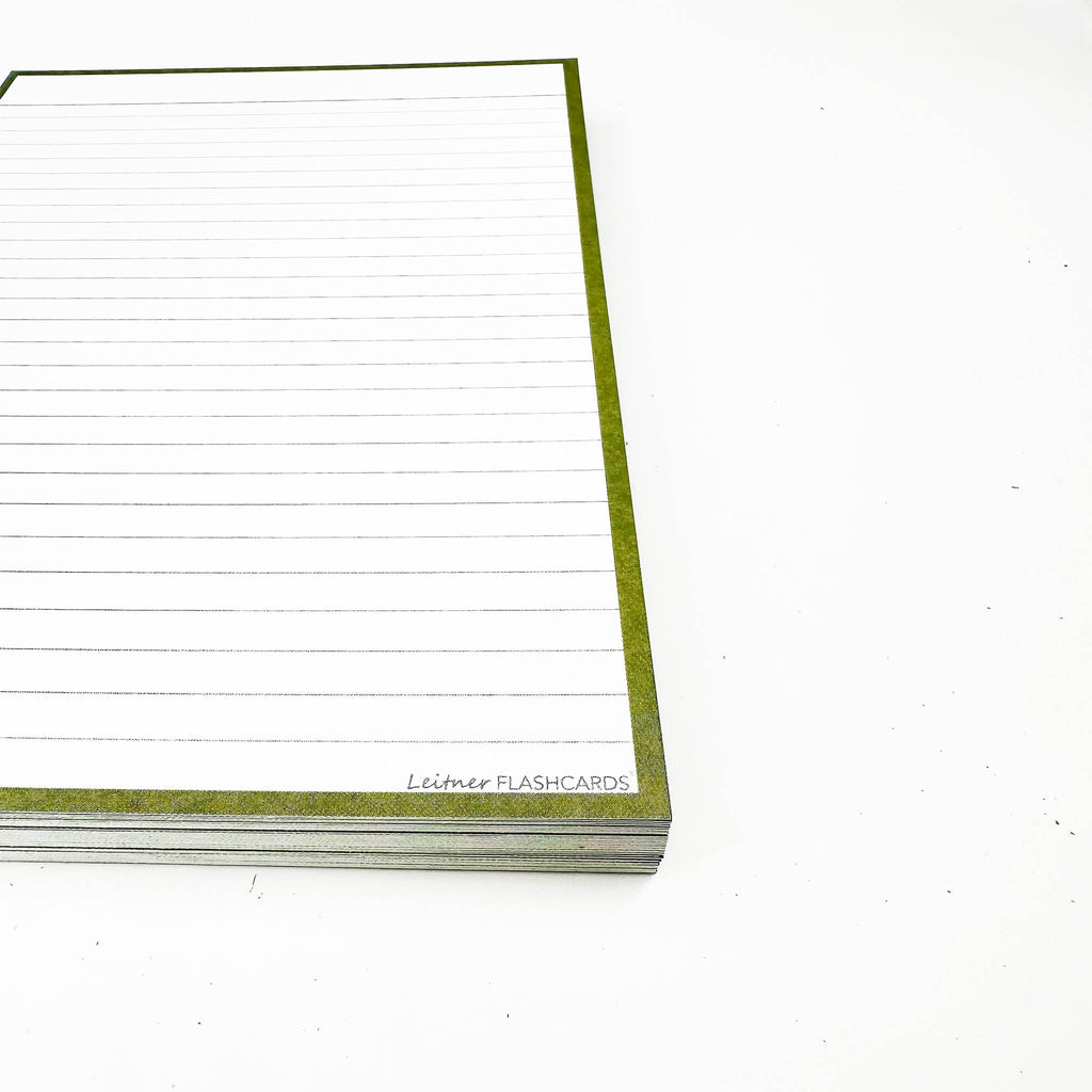 Leitner Flashcards A5 Earth Lined green 2