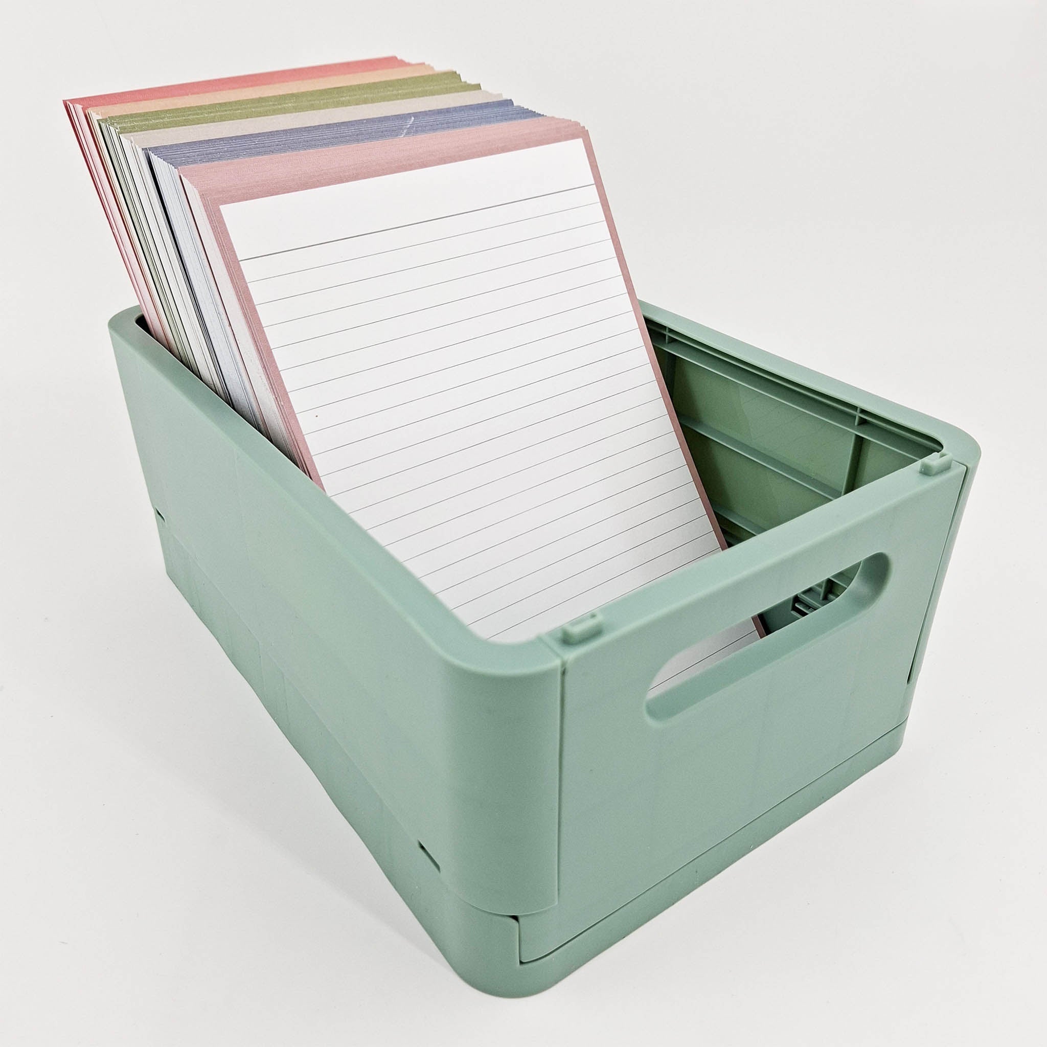 Leitner Flashcards A5 Earth Lined greige in storage box