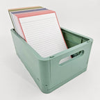 Leitner Flashcards A5 Earth Lined pink in storage box