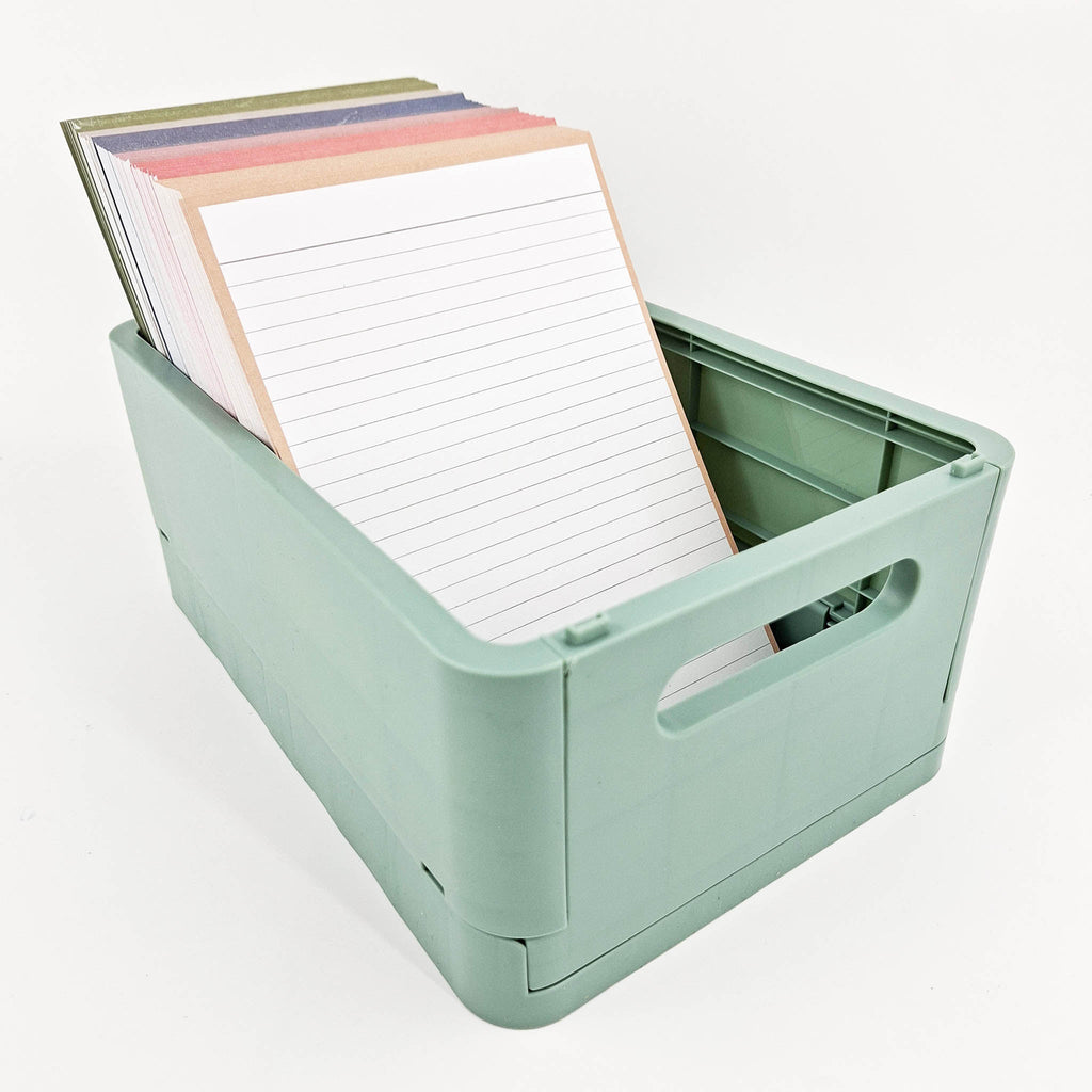 Leitner Flashcards A5 Earth Lined sand in storage box
