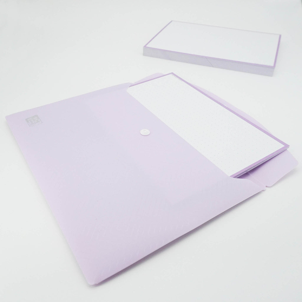 Leitner Flashcards A5 Pastel Dotted purple in document holder