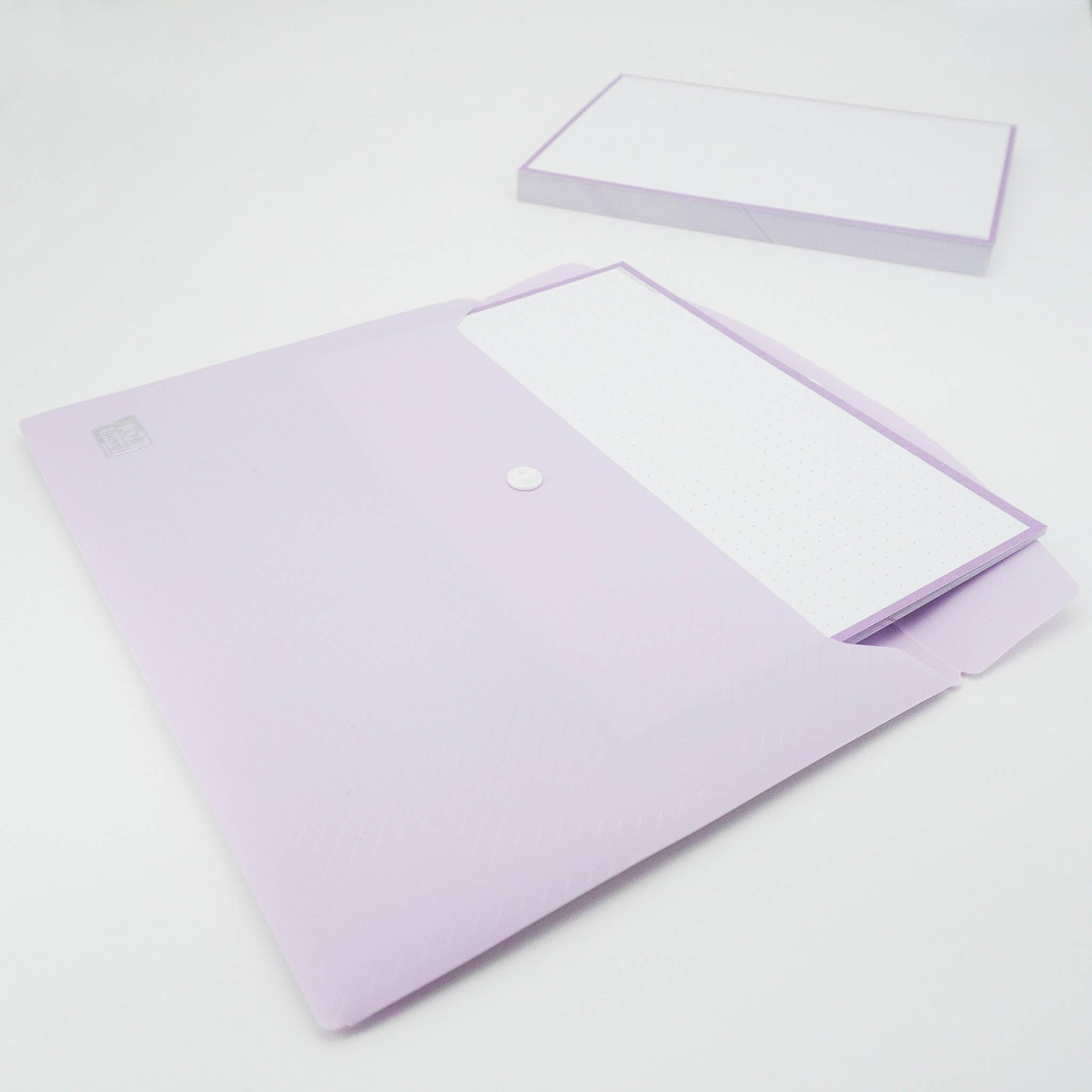 Leitner Flashcards A5 Pastel Dotted purple in document holder