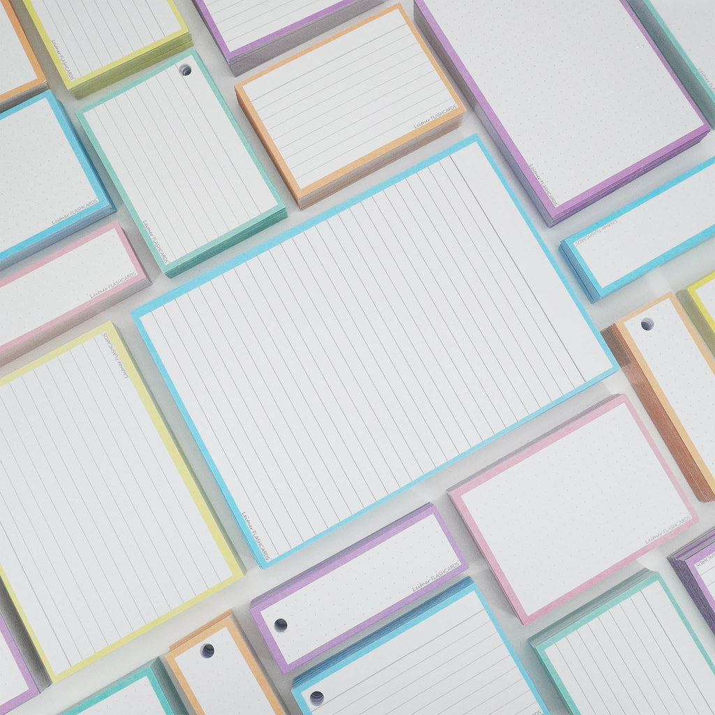 Leitner Flashcards A5 Pastel Lined blue lifestyle