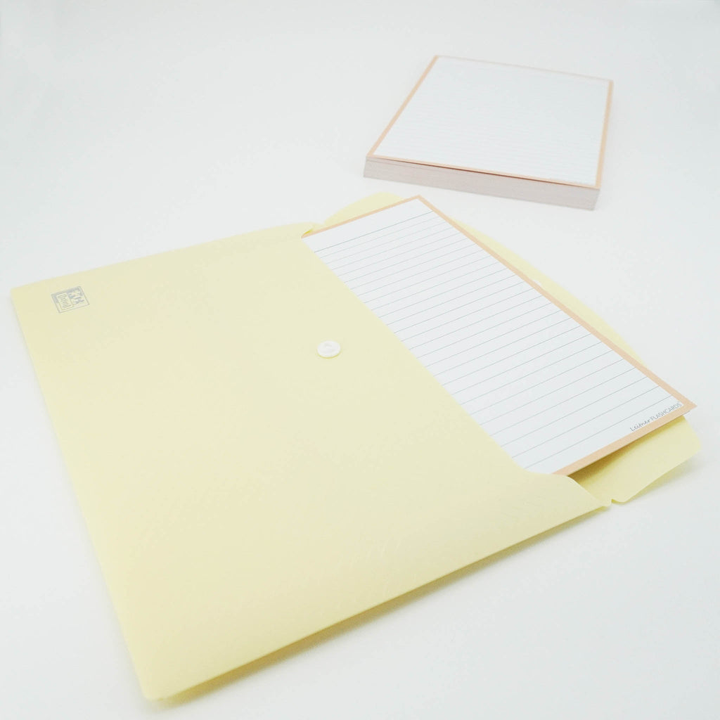 Leitner Flashcards A5 Pastel Lined orange in document holder