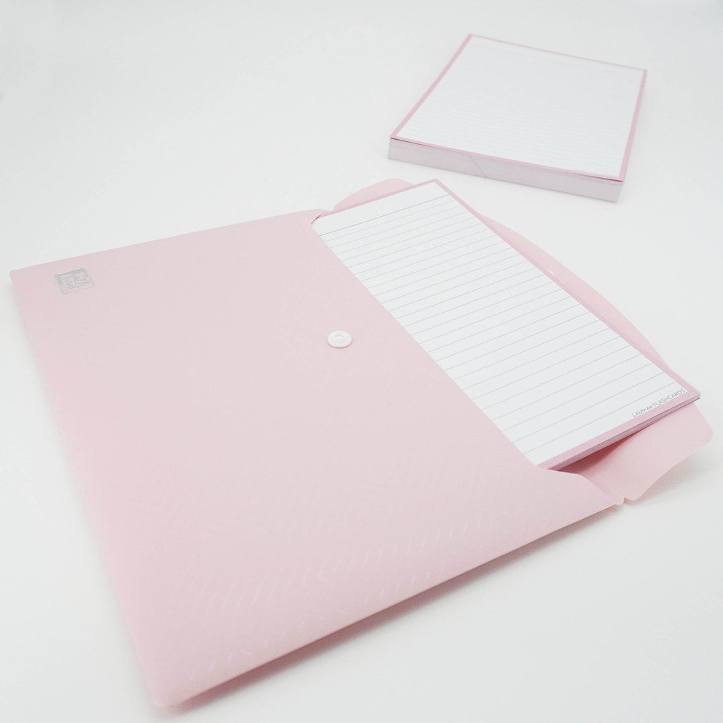 Leitner Flashcards A5 Pastel Lined pink in document holder
