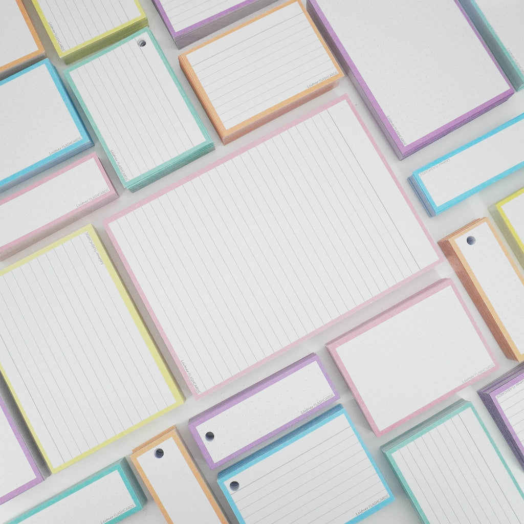 Leitner Flashcards A5 Pastel Lined pink lifestyle