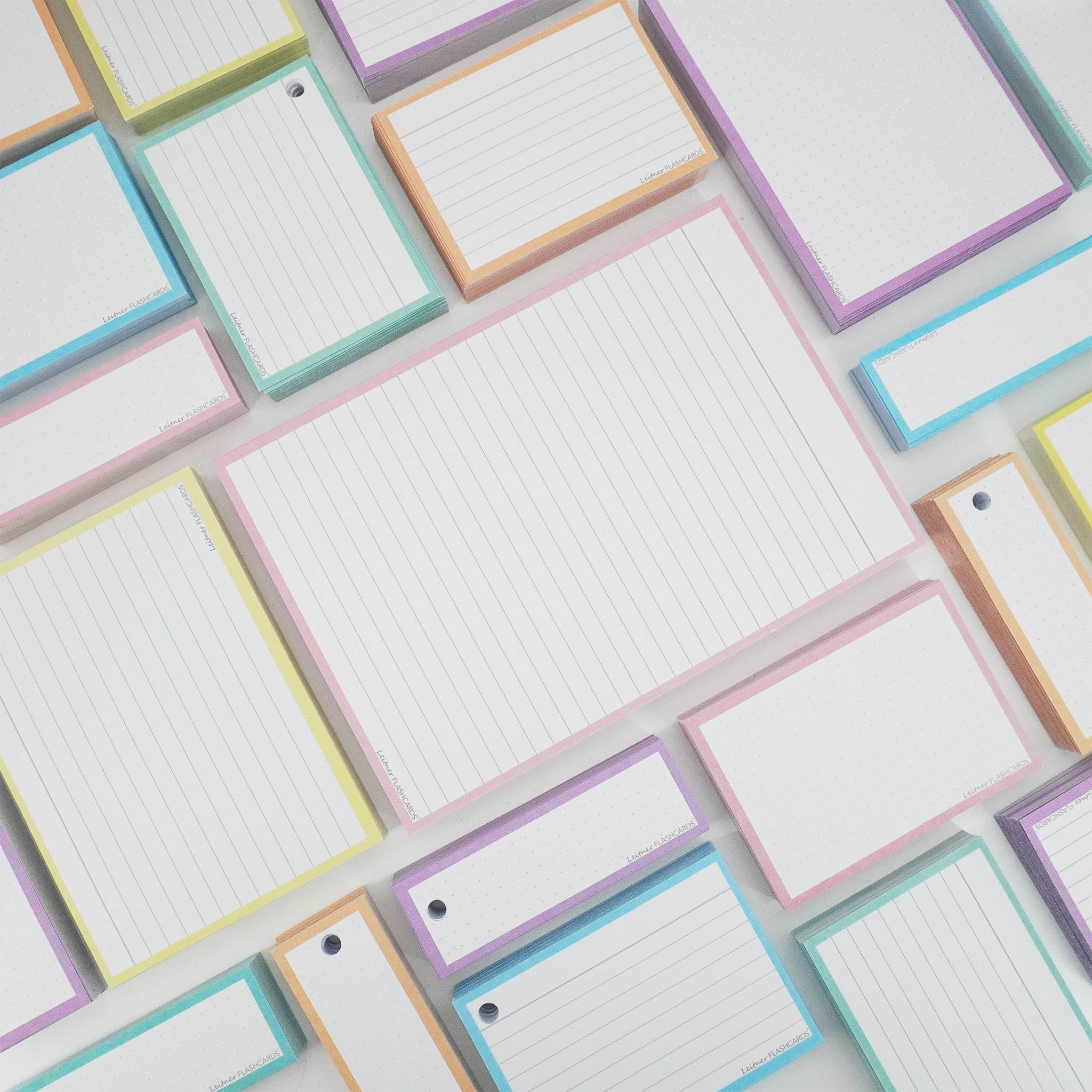 Leitner Flashcards A5 Pastel Lined pink lifestyle