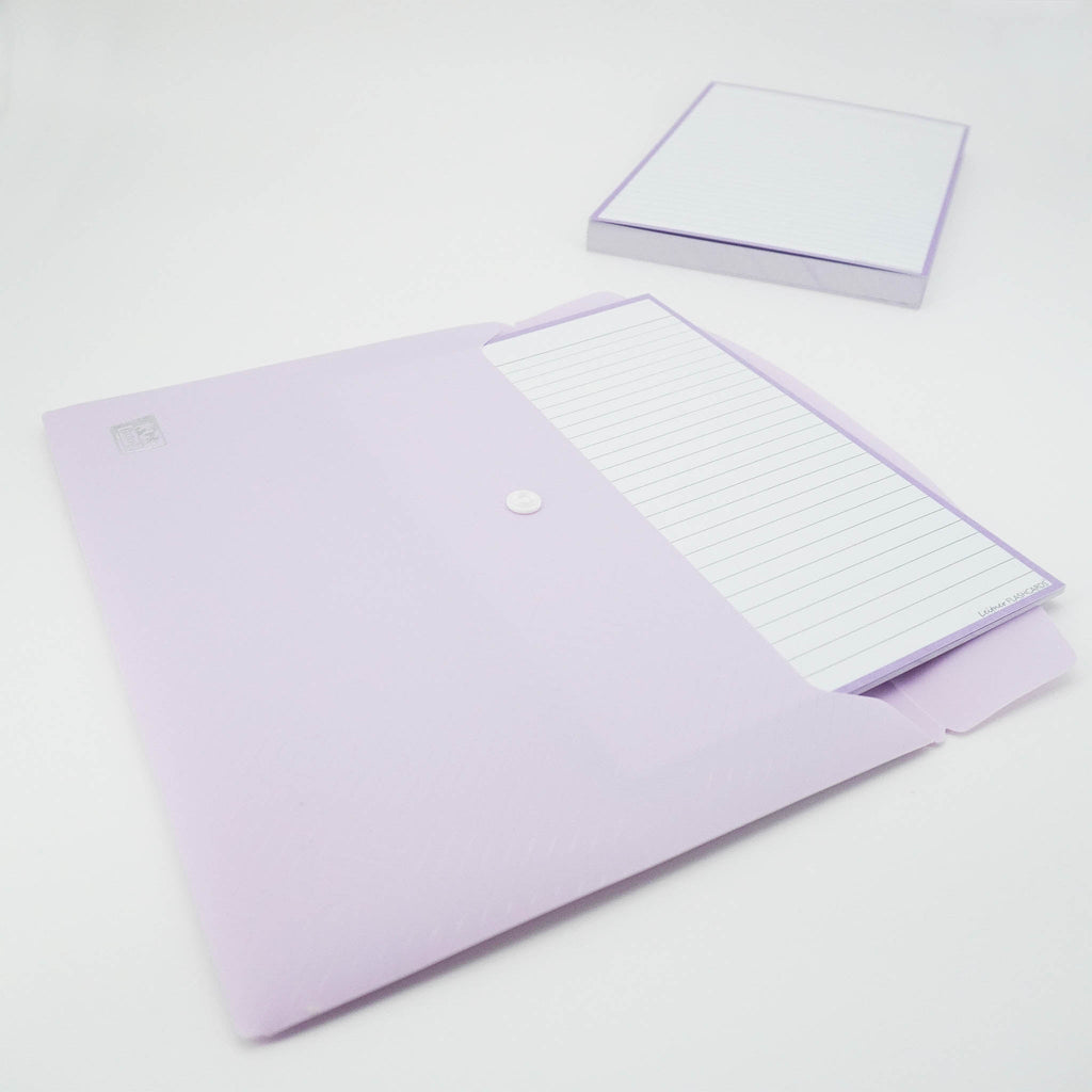 Leitner Flashcards A5 Pastel Lined purple in document holder