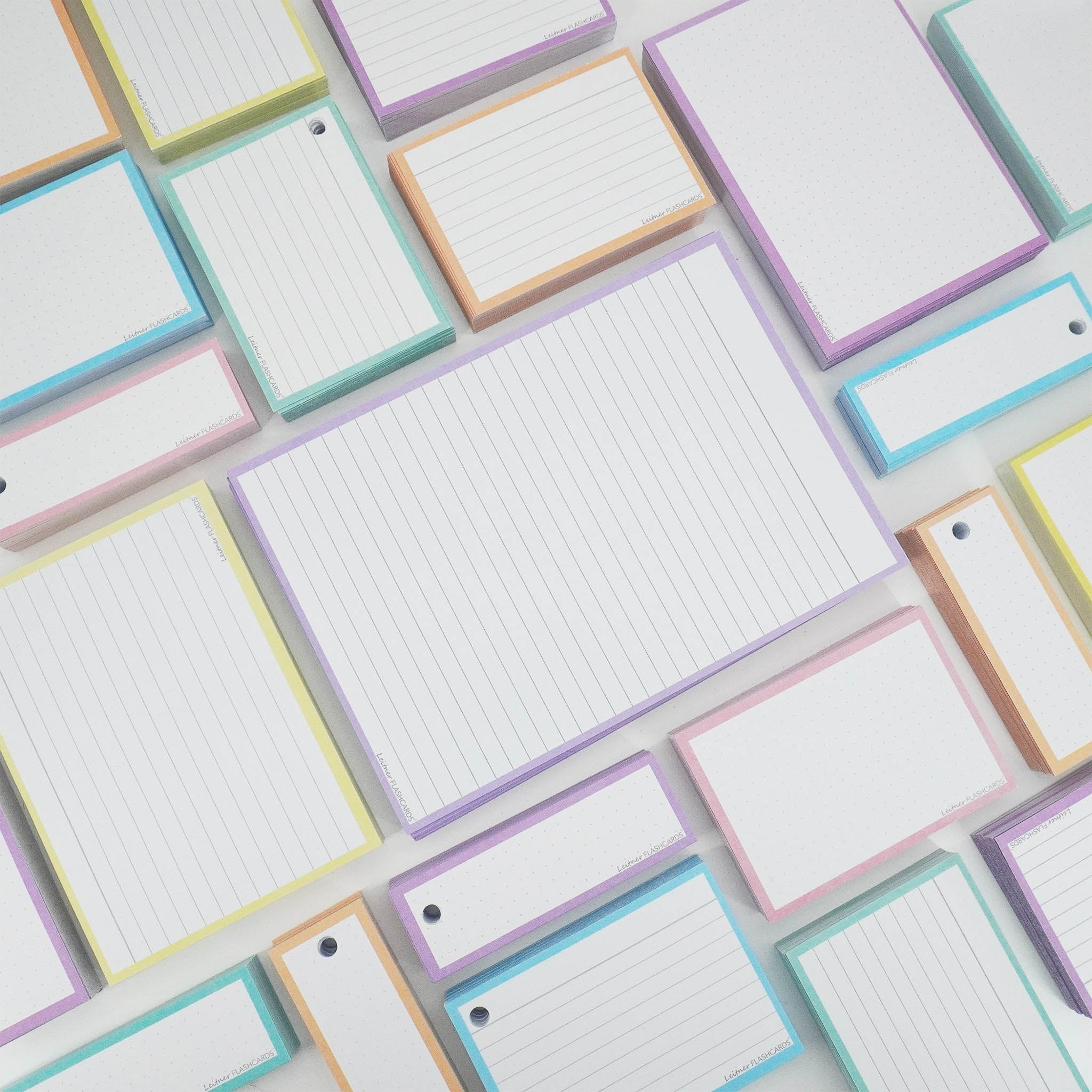 Leitner Flashcards A5 Pastel Lined purple lifestyle