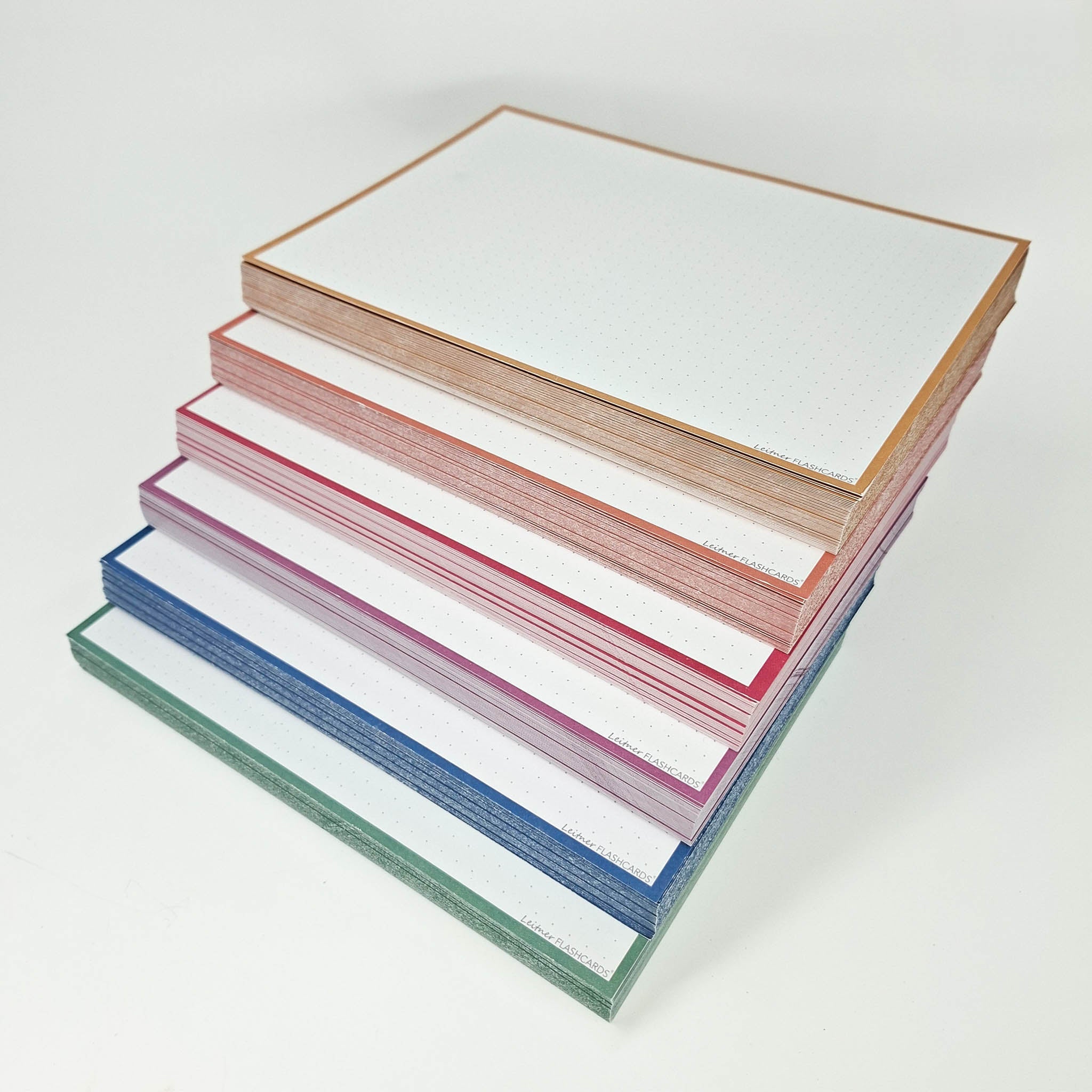 Leitner Flashcards A5L Retro Dotted green