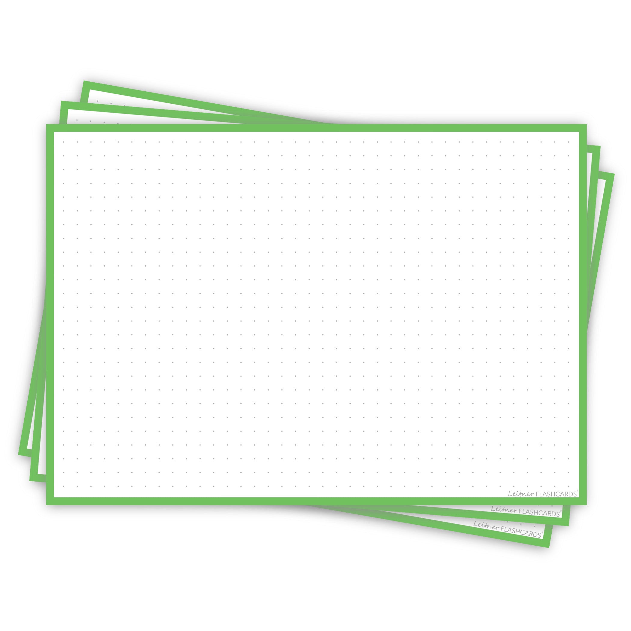 Leitner Flashcards A5L Classic Dotted green