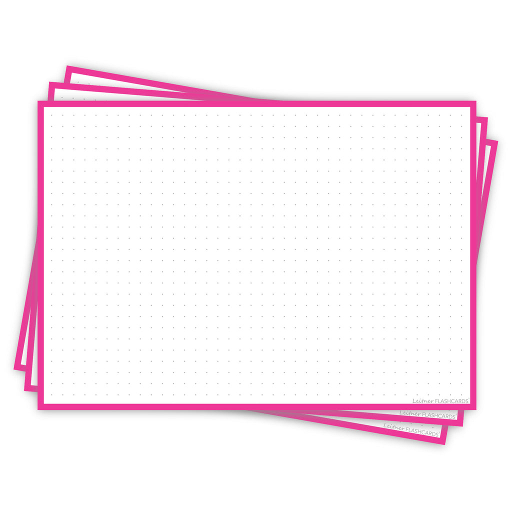Leitner Flashcards A5L Classic Dotted pink