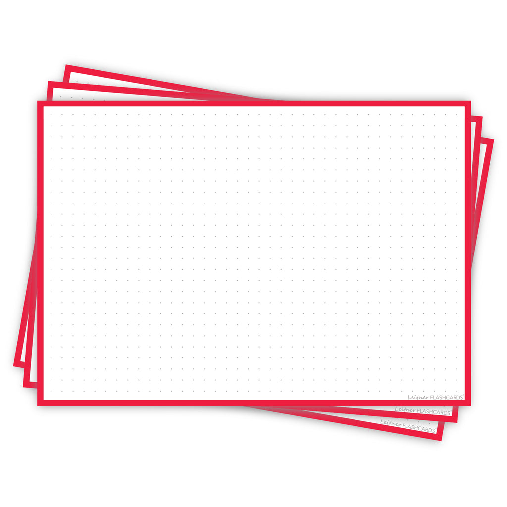 Leitner Flashcards A5L Classic Dotted red