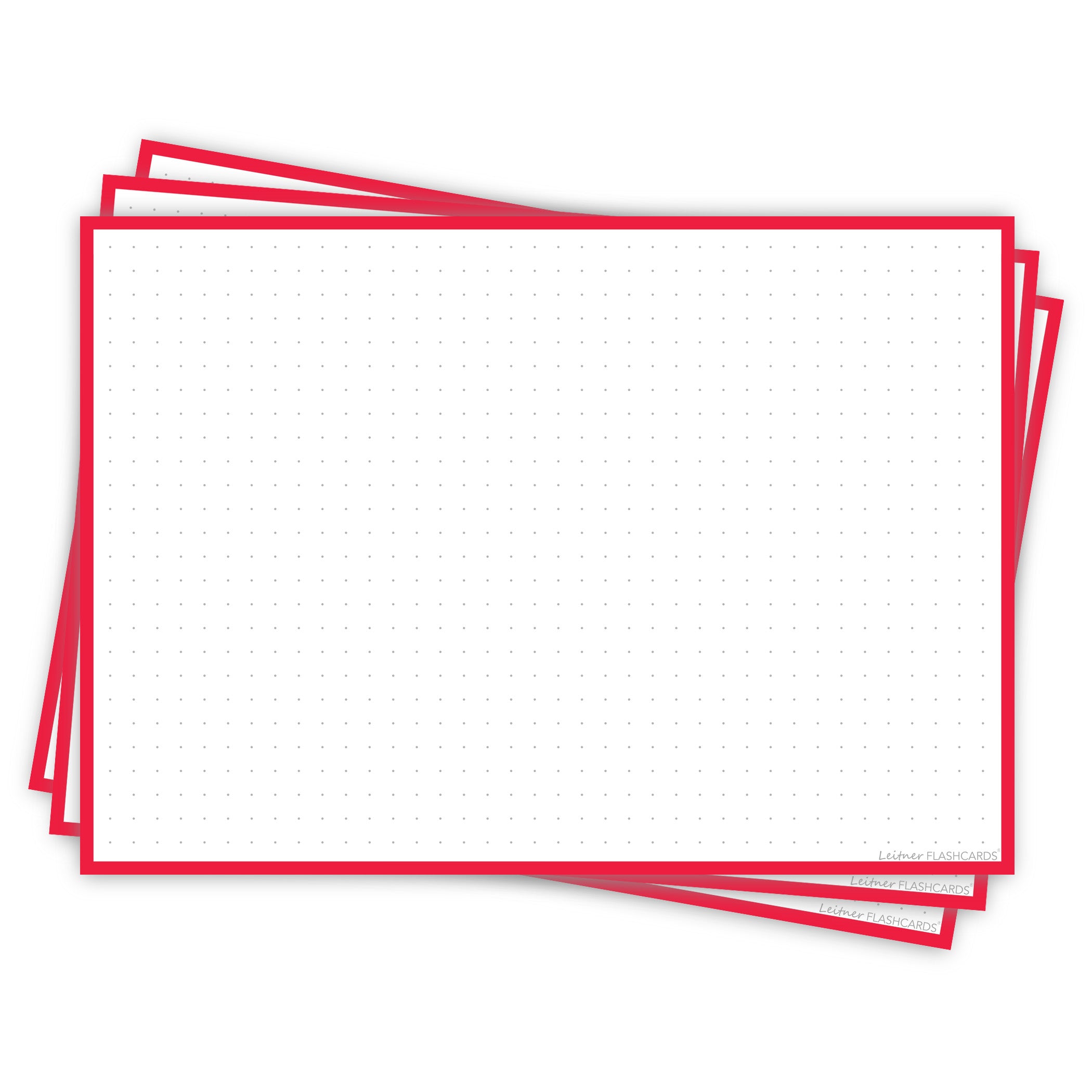 Leitner Flashcards A5L Classic Dotted red