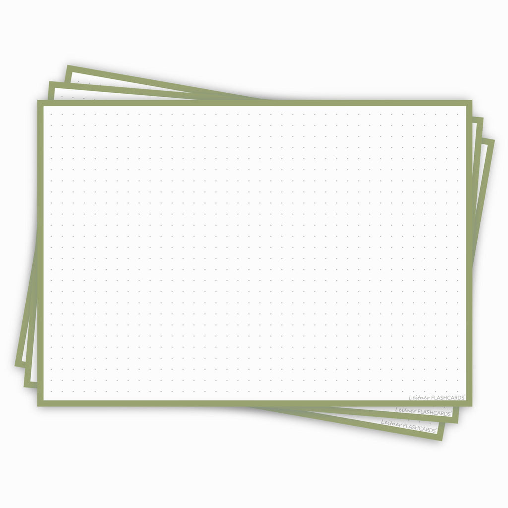 Leitner Flashcards A5L Earth Dotted green