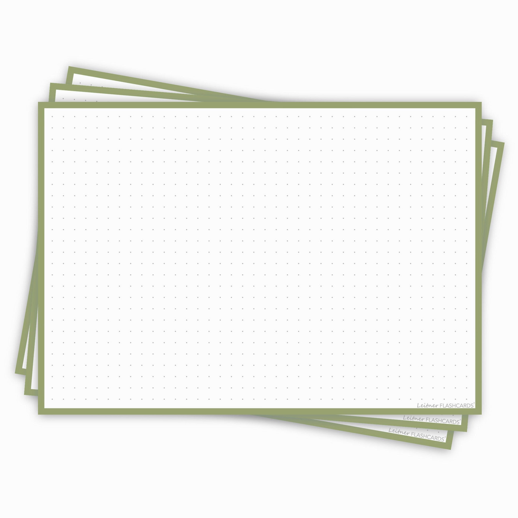 Leitner Flashcards A5L Earth Dotted green