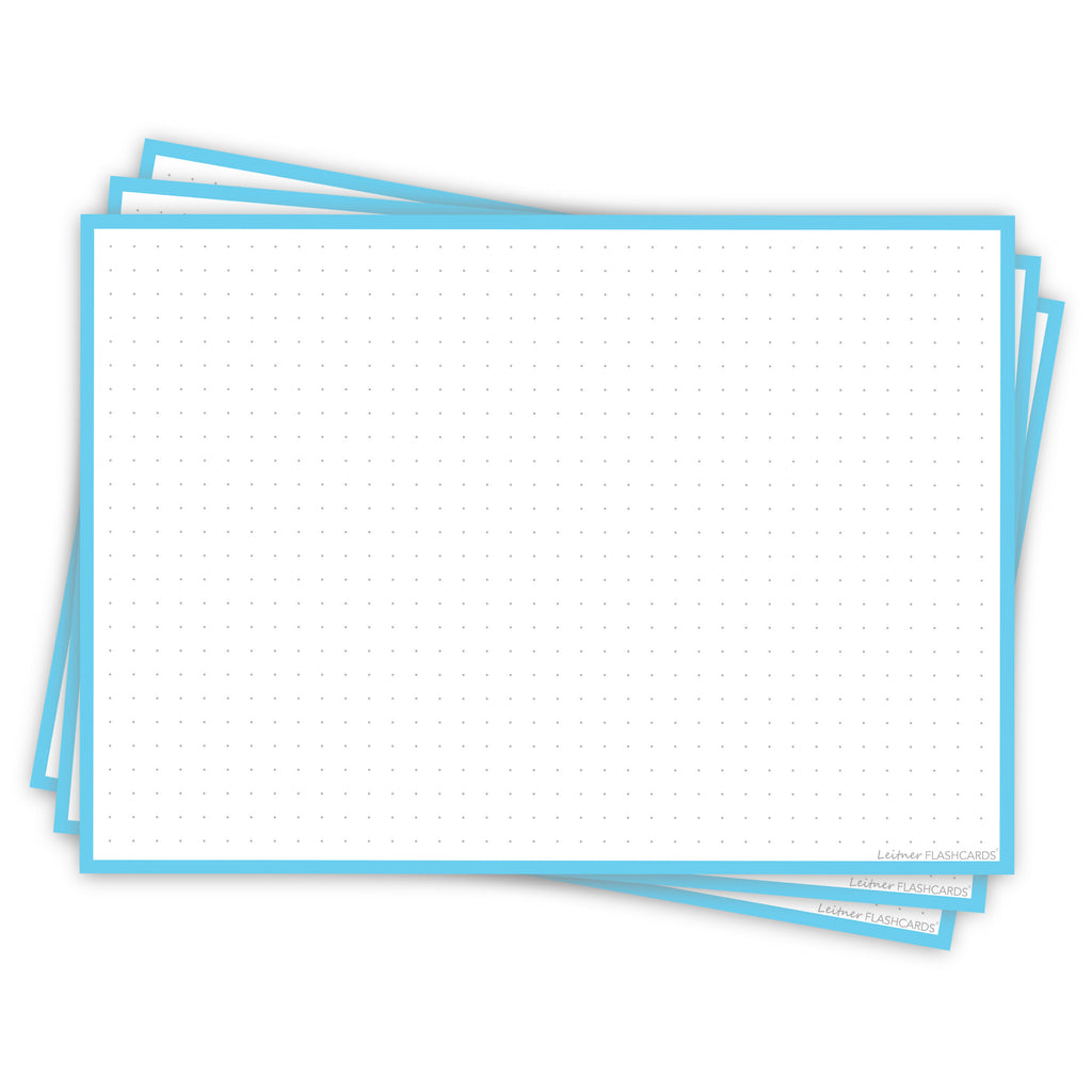 Leitner Flashcards A5L Pastel Dotted blue