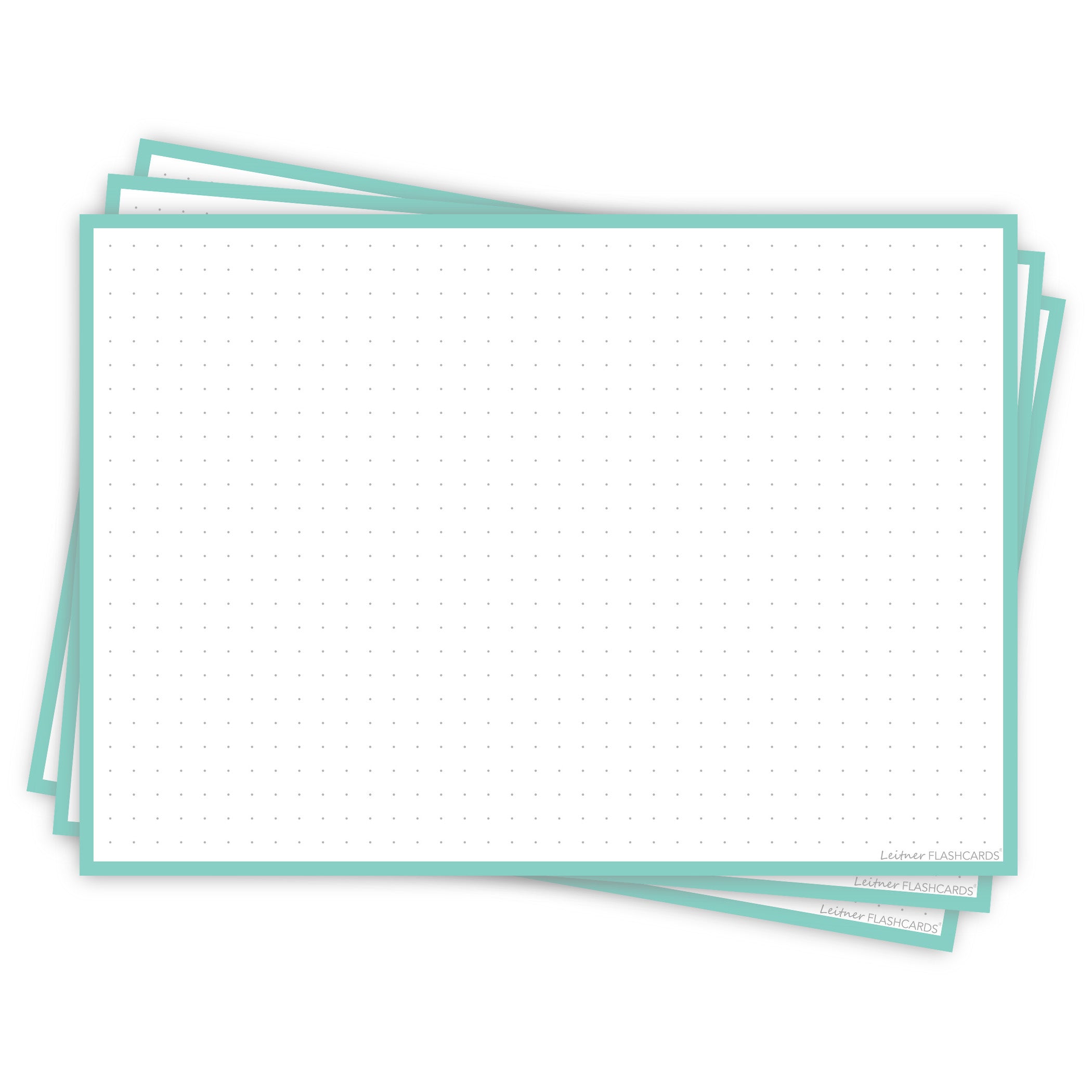 Leitner Flashcards A5L Pastel Dotted green