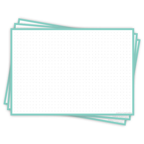 Leitner Flashcards A5L Pastel Dotted green