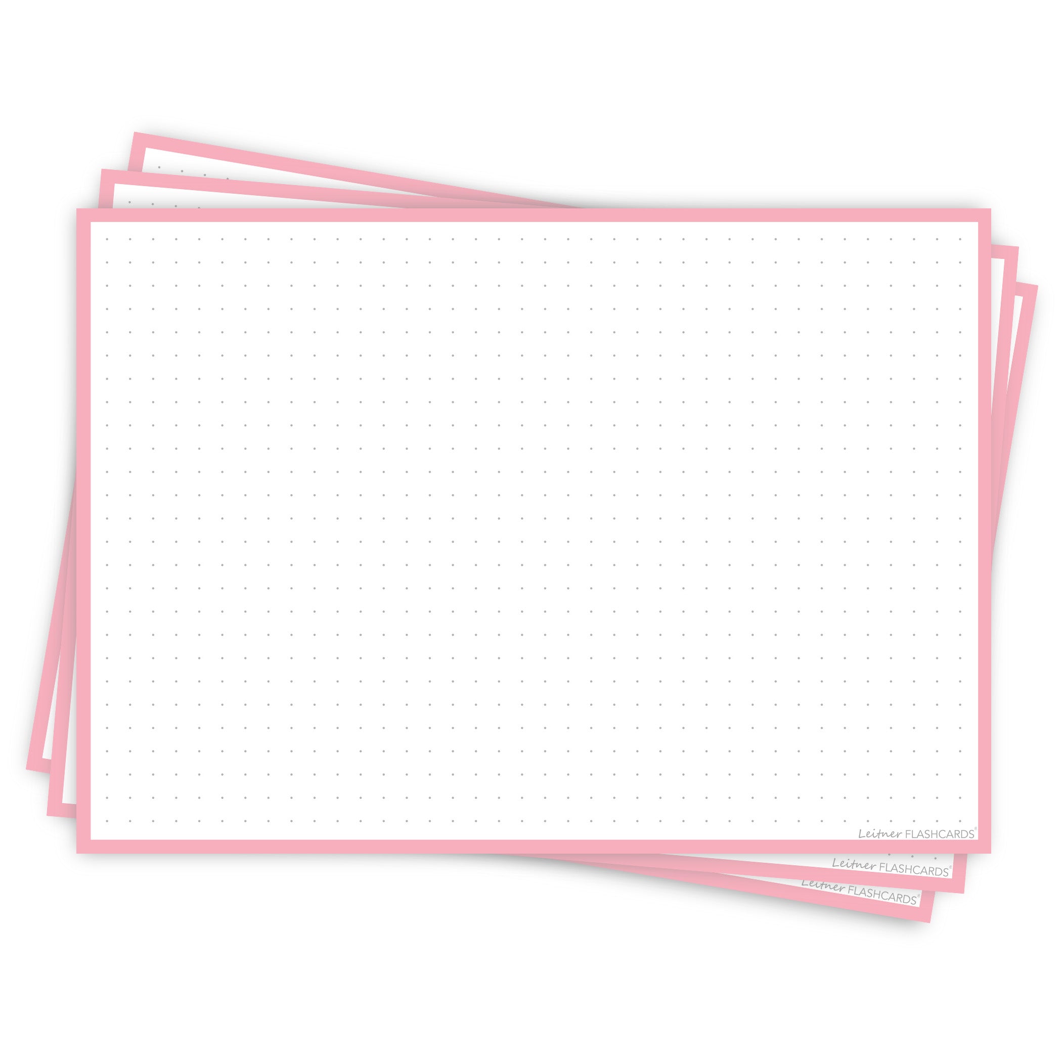 Leitner Flashcards A5L Pastel Dotted pink