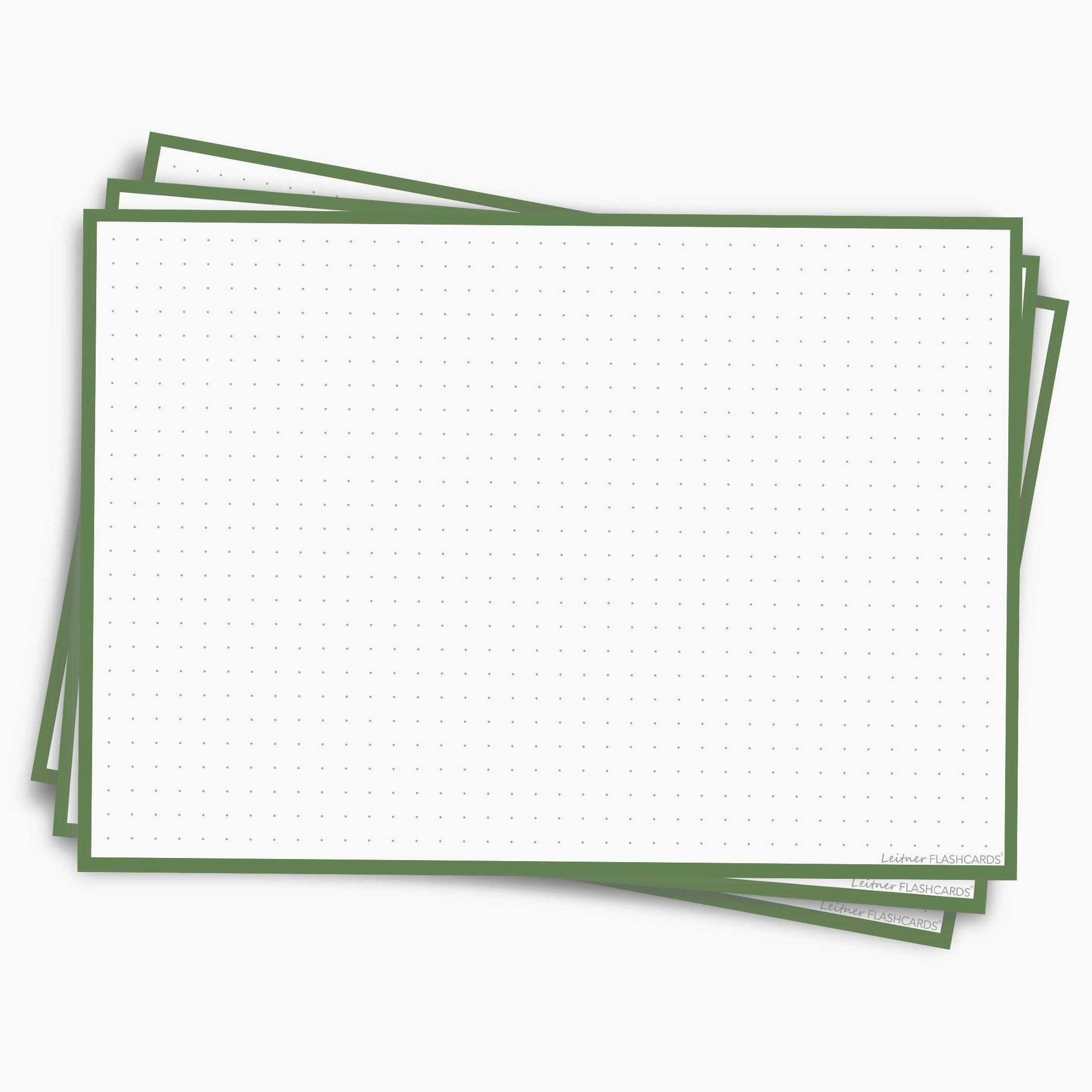 Leitner Flashcards A5L Retro Dotted green