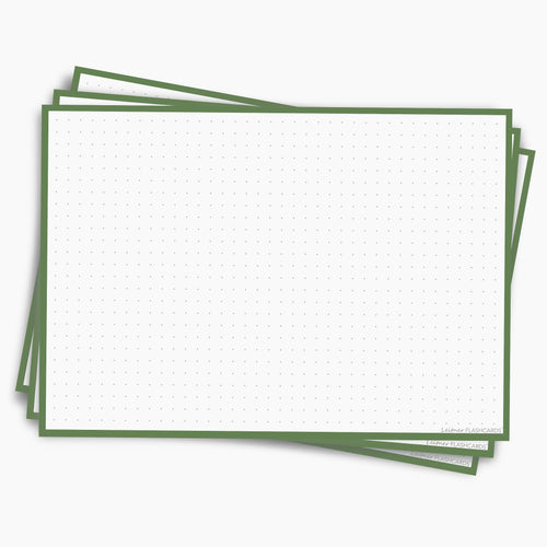 Leitner Flashcards A5L Retro Dotted green
