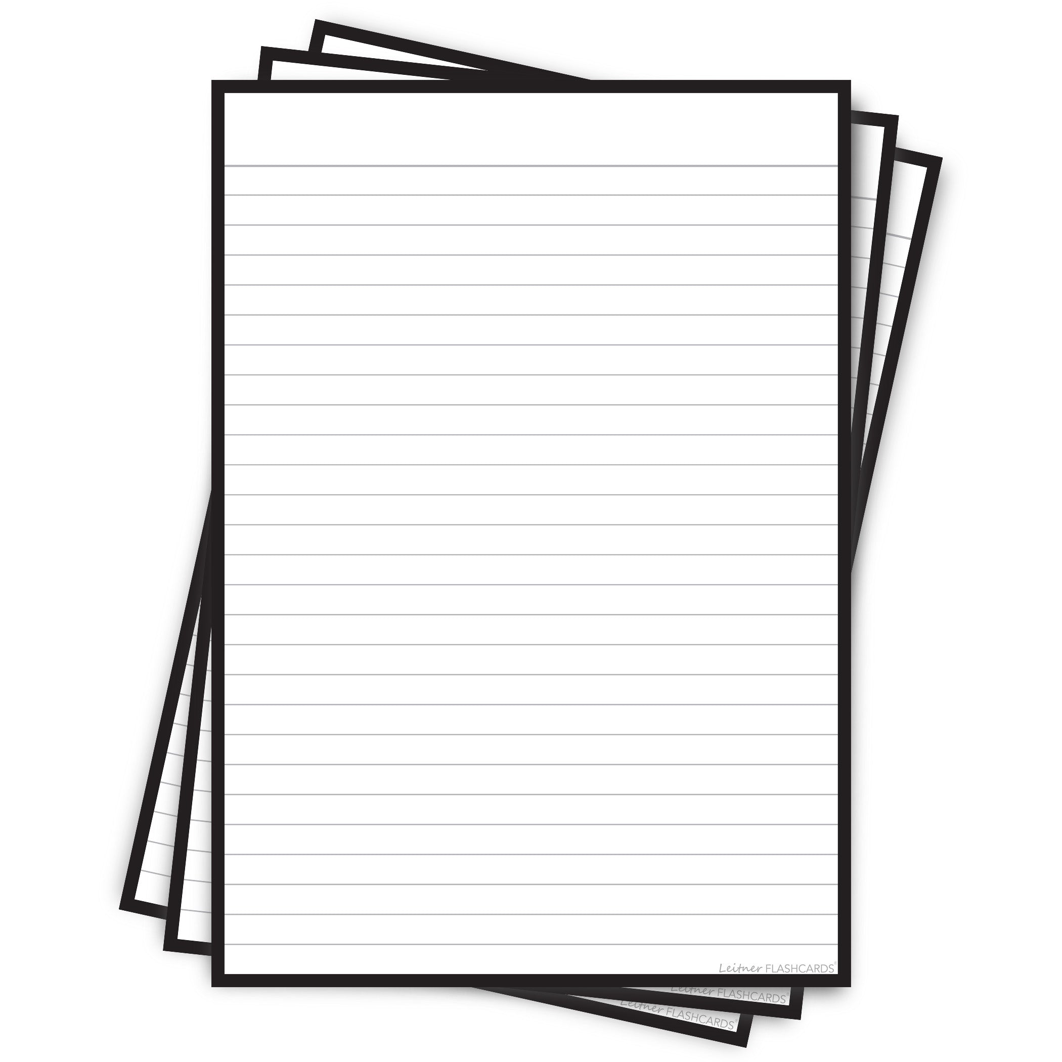 Leitner Flashcards A5P Classic Lined black