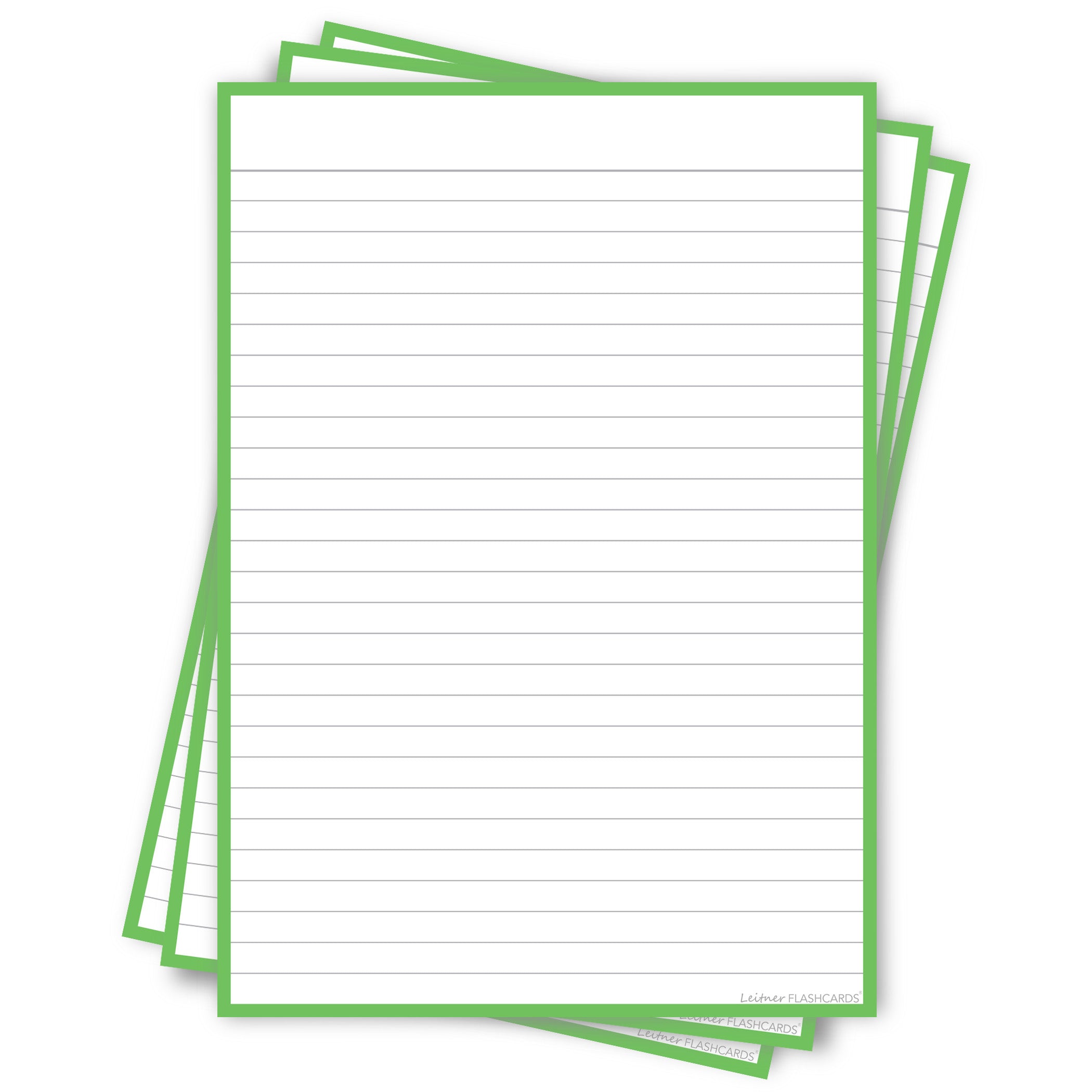 Leitner Flashcards A5P Classic Lined green