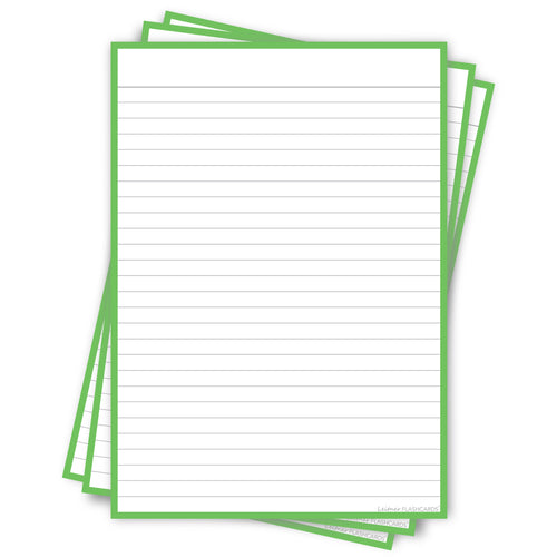 Leitner Flashcards A5P Classic Lined green