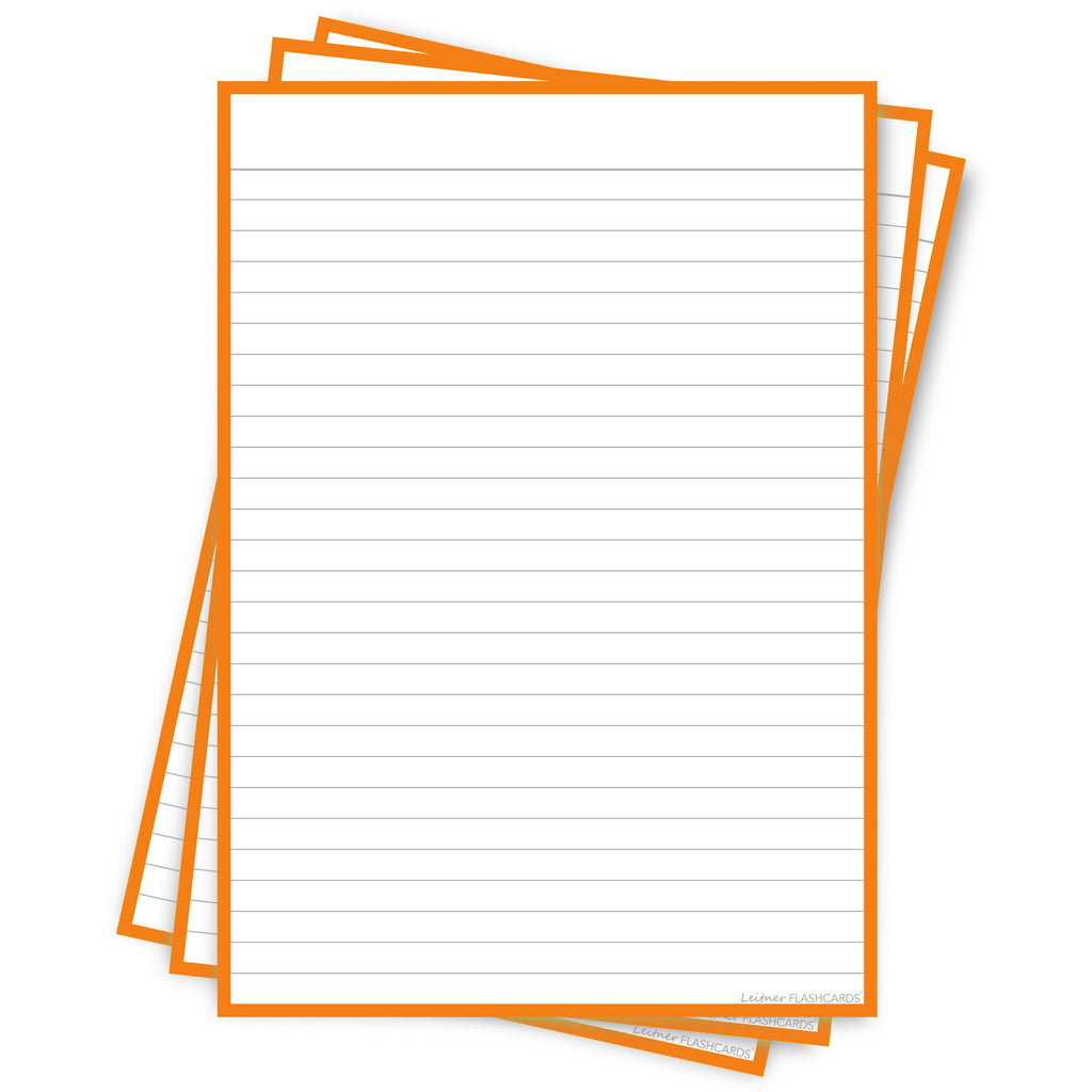 Leitner Flashcards A5P Classic Lined orange