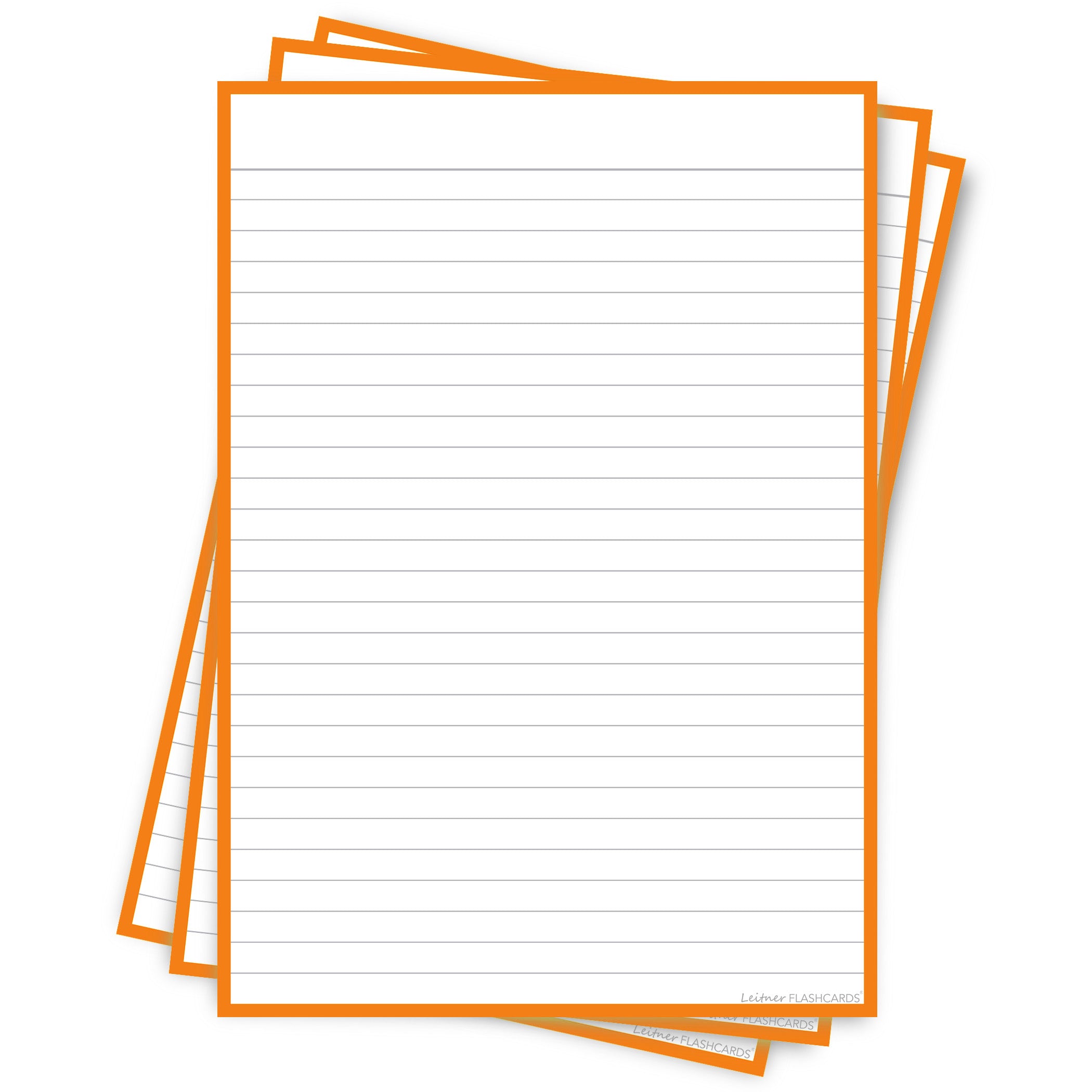 Leitner Flashcards A5P Classic Lined orange