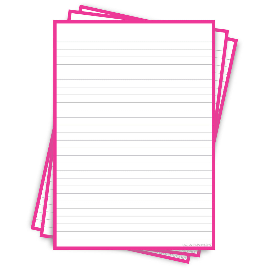 Leitner Flashcards A5P Classic Lined pink