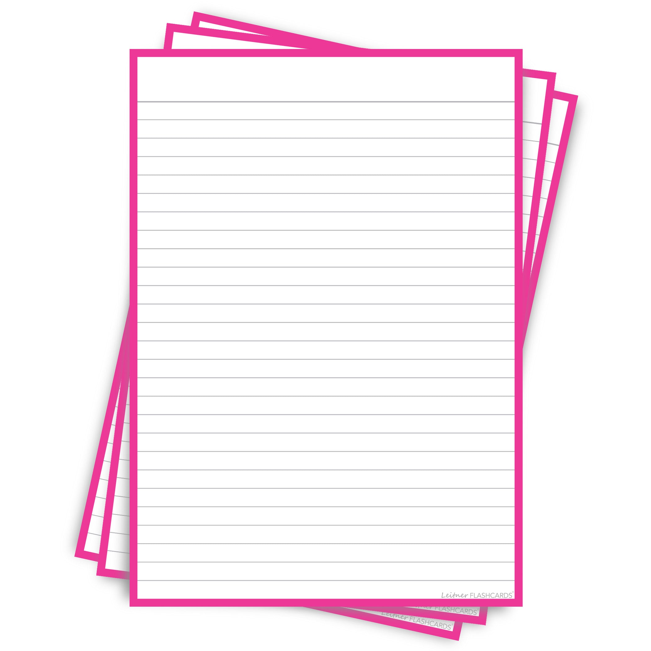 Leitner Flashcards A5P Classic Lined pink
