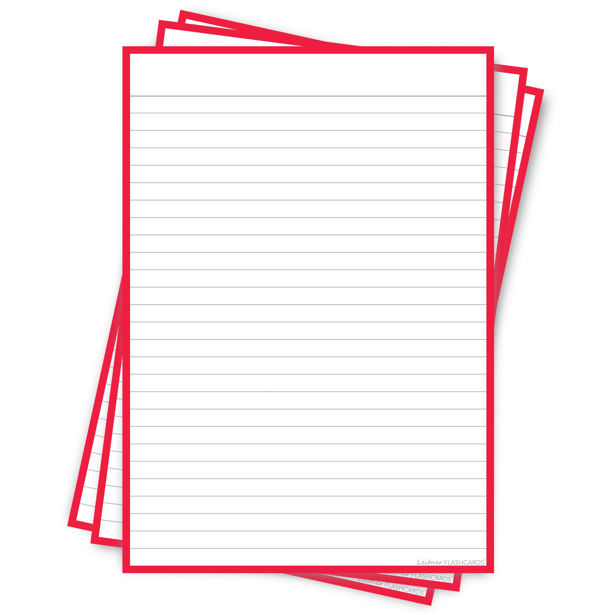 Leitner Flashcards A5P Classic Lined red