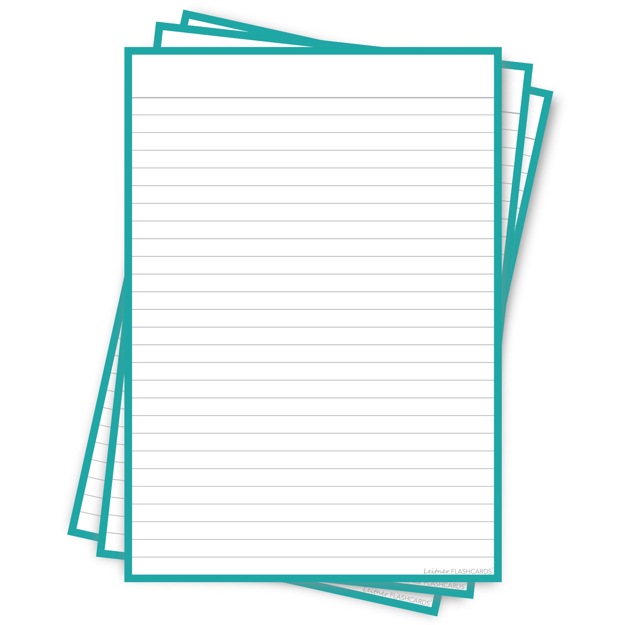 Leitner Flashcards A5P Classic Lined turquoise