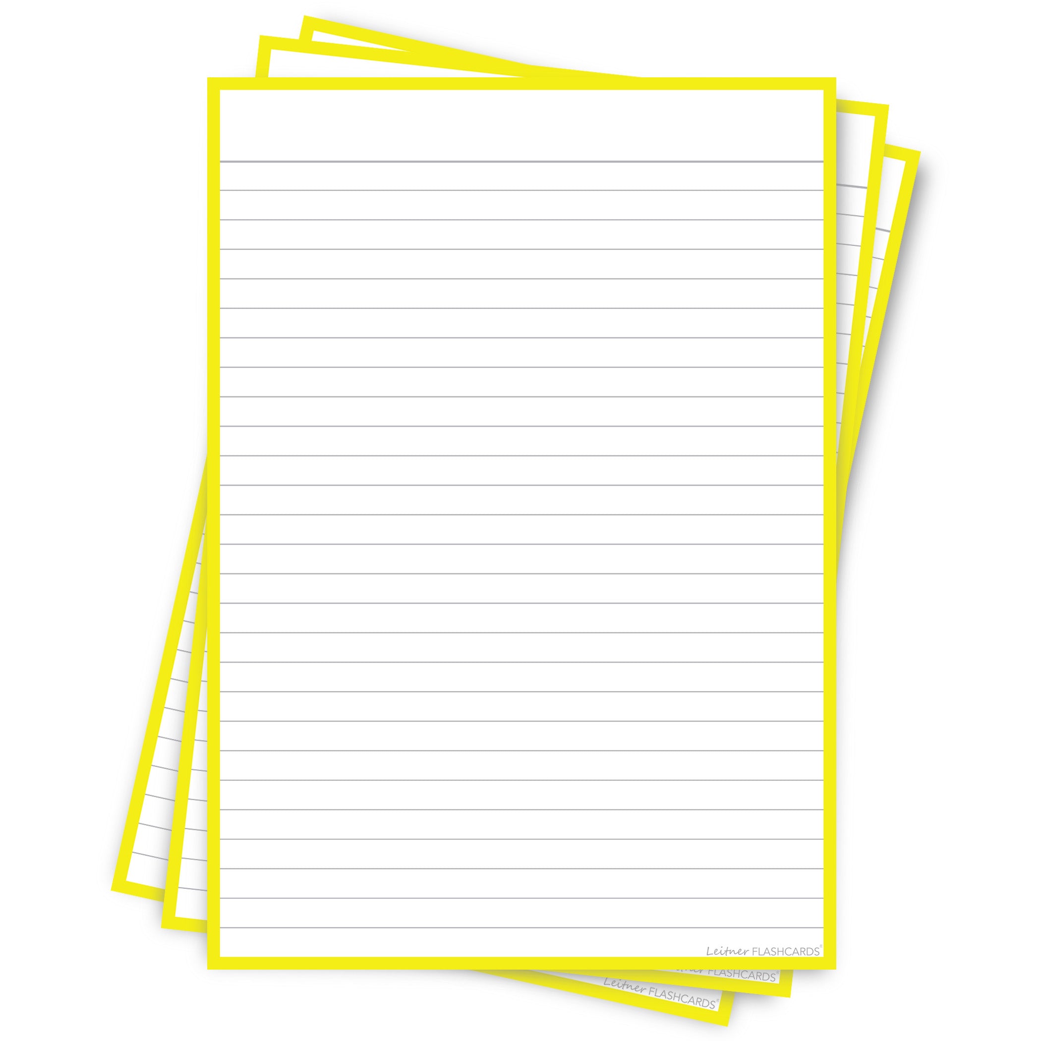 Leitner Flashcards A5P Classic Lined yellow