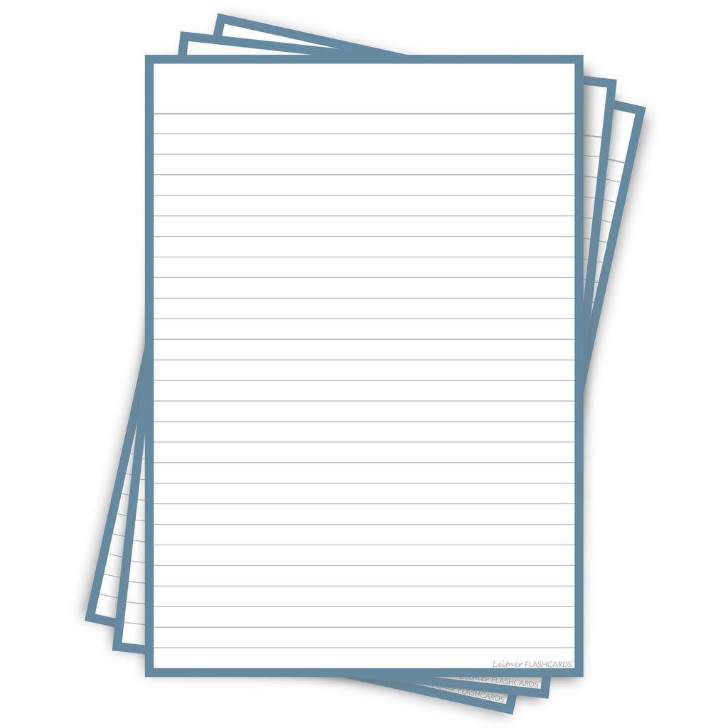 Leitner Flashcards A5P Earth Lined blue