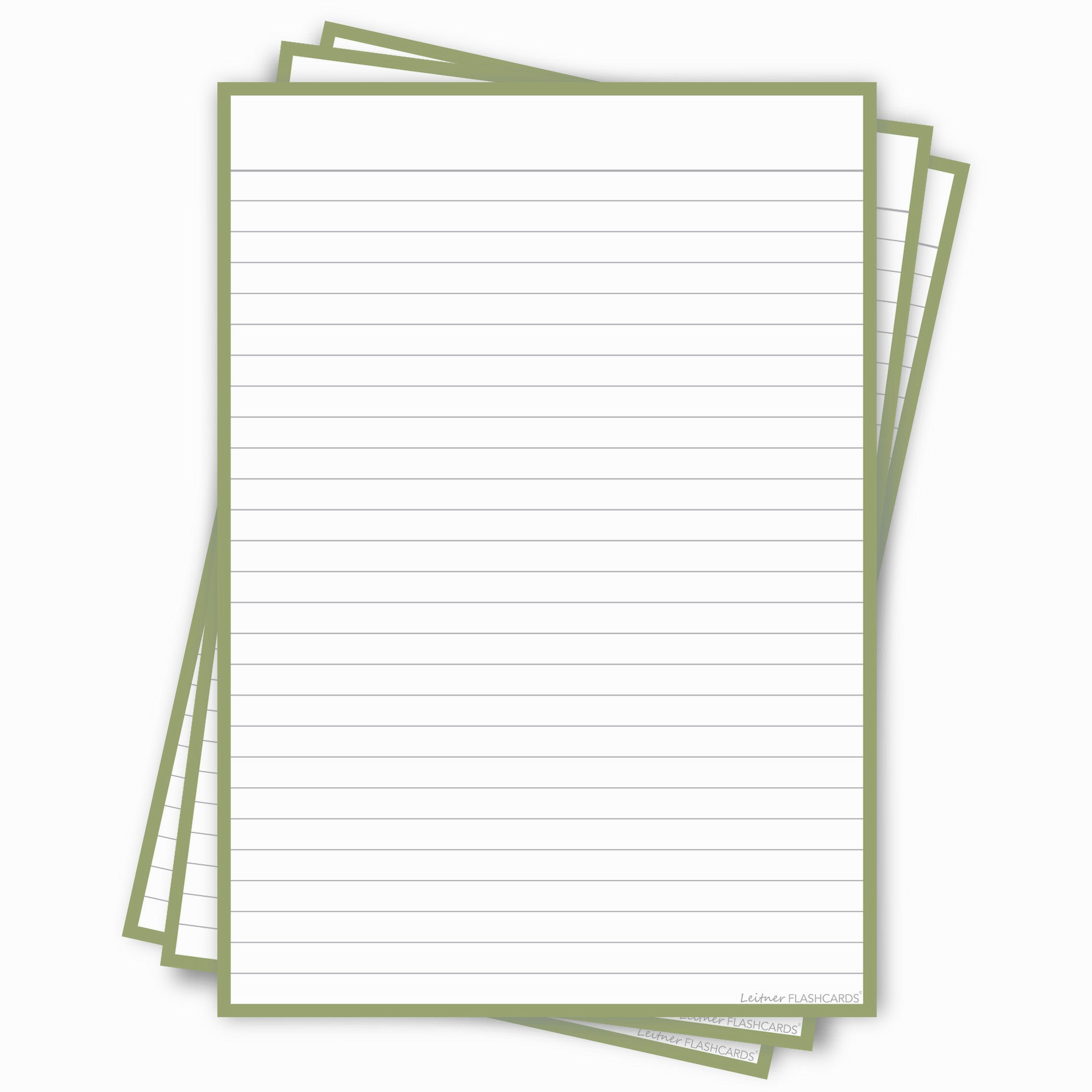 Leitner Flashcards A5P Earth Lined green