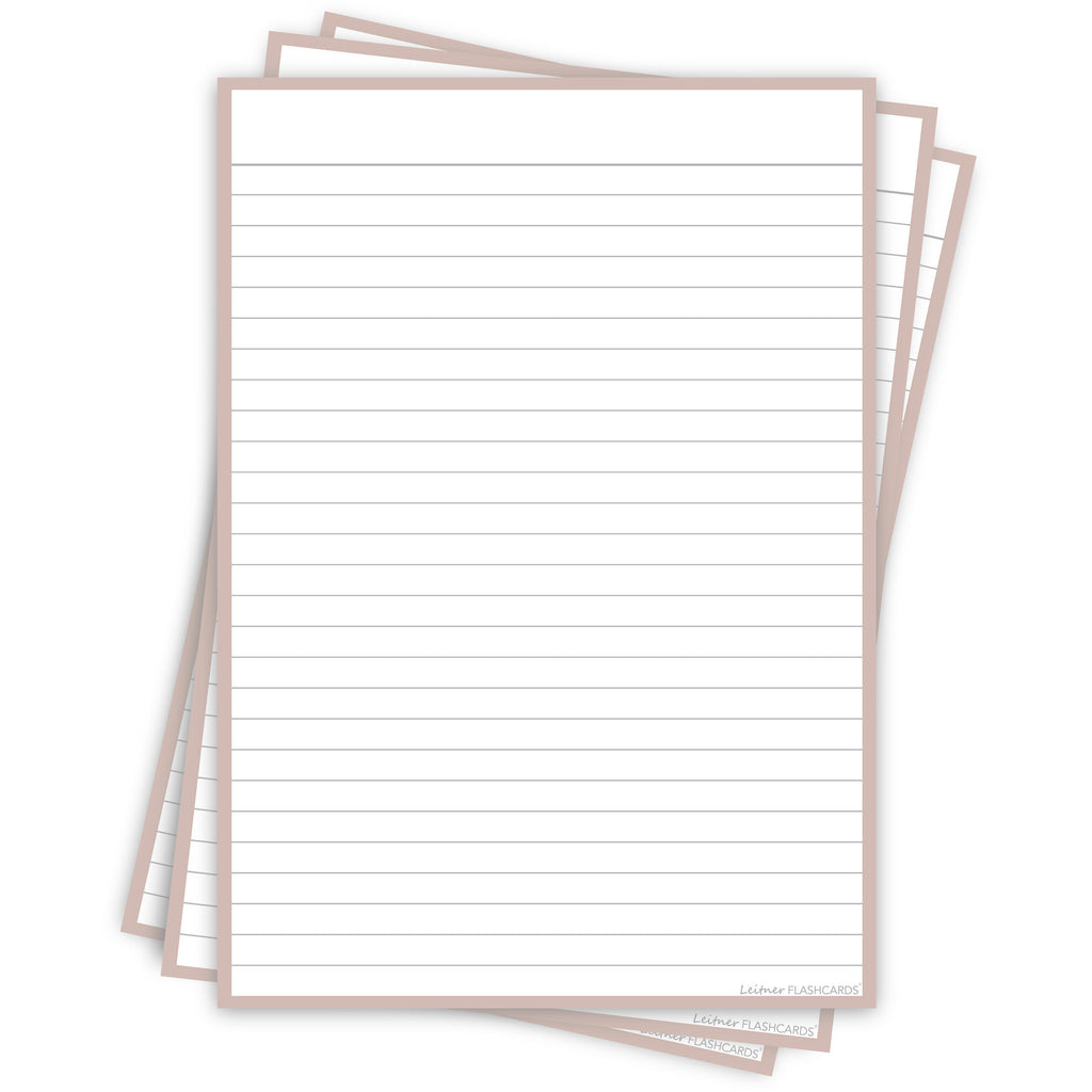 Leitner Flashcards A5P Earth Lined greige