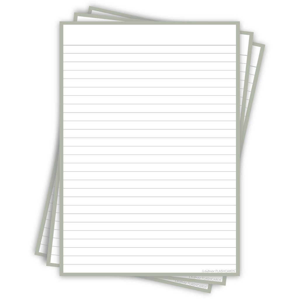 Leitner Flashcards A5P Earth Lined grey