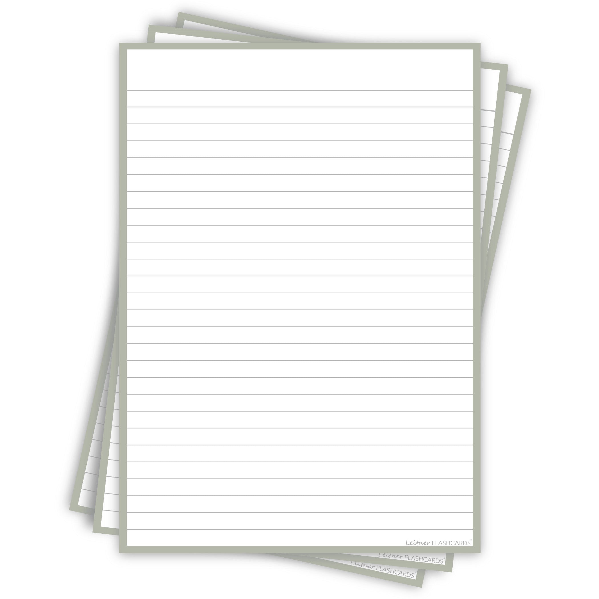 Leitner Flashcards A5P Earth Lined grey