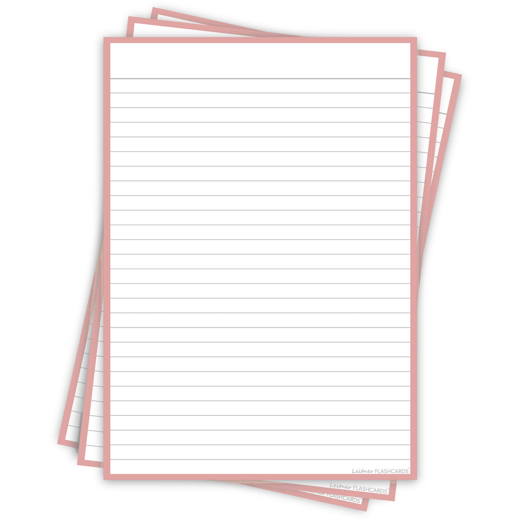 Leitner Flashcards A5P Earth Lined pink