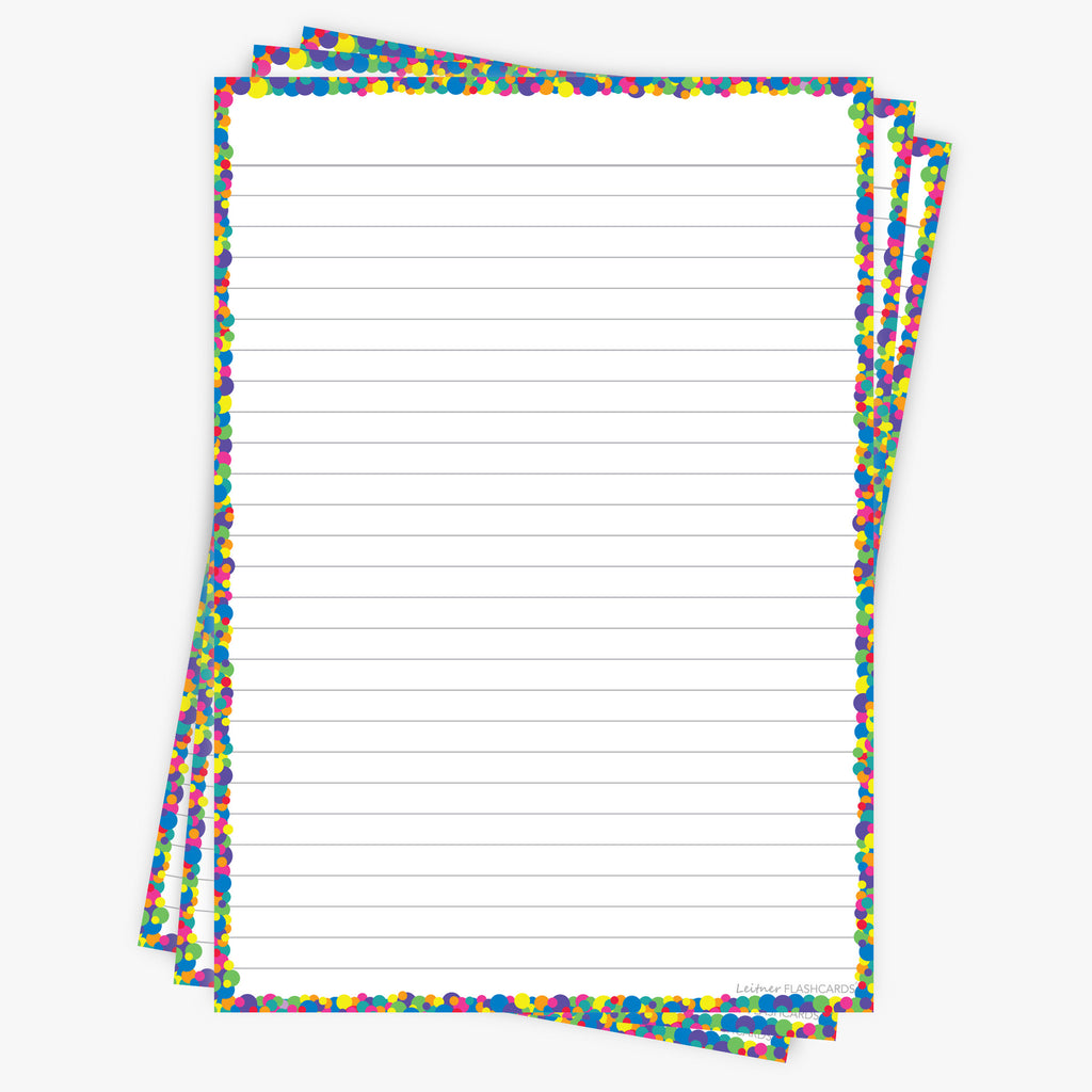 Leitner Flashcards A5P Lined Confetti